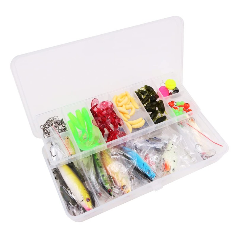 VOANZO 101pcs Fishing Lures Kit Fish Baits Kit Set with