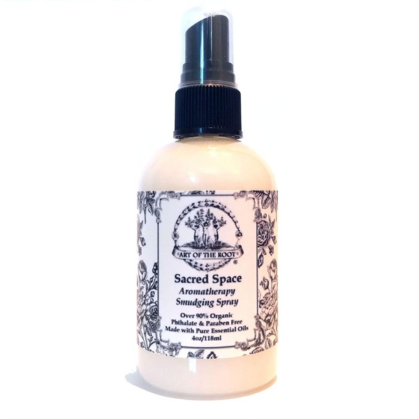 Sacred Space Aromatherapy Smudge Spray 4 oz | Handmade with Lavender, Cedar & Sage | Spiritual Purification & Negative Energy | Wiccan Pagan Spirituality
