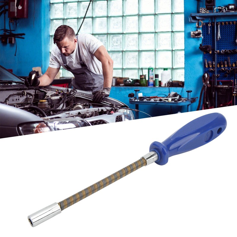 Flexible Hose Clamp Driver, 7mm Flexible Hex Screwdriver 90 Degree