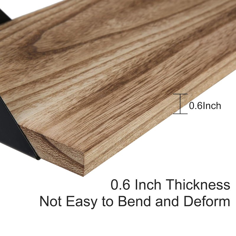 Vilobos Wall Mounted Floating Shelf Set of 3 Solid Wood
