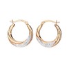 9ct Gold on Silver Creole Hoop Earrings - Stone Set