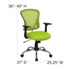 Flash Furniture Alfred Mid-Back Green Mesh Swivel Task Office Chair