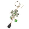 Rigral Bag Charm Key Ring, Quatsuba, Clover, Tassel, Keyring, Carabiner,