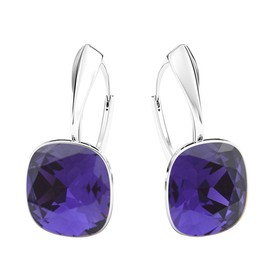 Hanging Earrings Silver 925 Rattle Clasp – Fashion Jewellery Earrings Real Silver for Women and Girls – Drop Earrings Ideal for Gifts for Women, Sterling Silver, Crystal