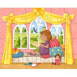 HABA 305916 Puzzles Princess Valerie- 3 Enchanting themes, 24 piece puzzle, Ages 4 years and up