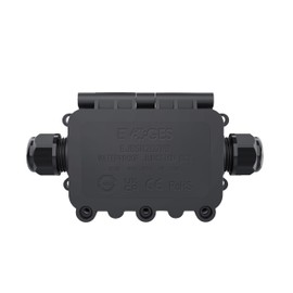 Evoges IP68 2-Way Waterproof Junction Box 0.5-6mm² 40A M20 with Terminal Block Black – Outdoor Lighting, Power Outlets & Electrical Installations