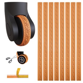 DINTSTYLE 8Pcs Luggage Wheel Covers, Suitcases Wheel Covers, Silicone Luggage l Protector, Durable, Mute and Shock Absorption, Waterproof (Orange)