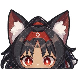 Zenless Zone Zero Peeker Nekomiya Mana Sticker - Gaming Sticker for Car & Side Window, Cute, Pack of 2 (12 x 9.2 cm) - Artist Kitsukami