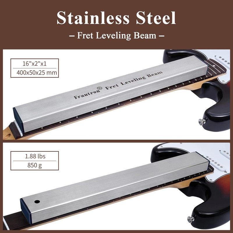 Frautron Fret Leveling Kit, Professional Guitar Luthier Tool Kit Includes