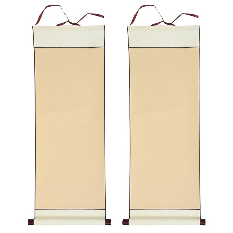 2pcs Blank Hanging Scroll Chinese Xuan Paper Chinese Calligraphy Blank