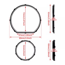 HDBUBALUS 4X Black Burst Gauge Bezel Kit  Fit For Touring Electra Street Glide 2014-2020
