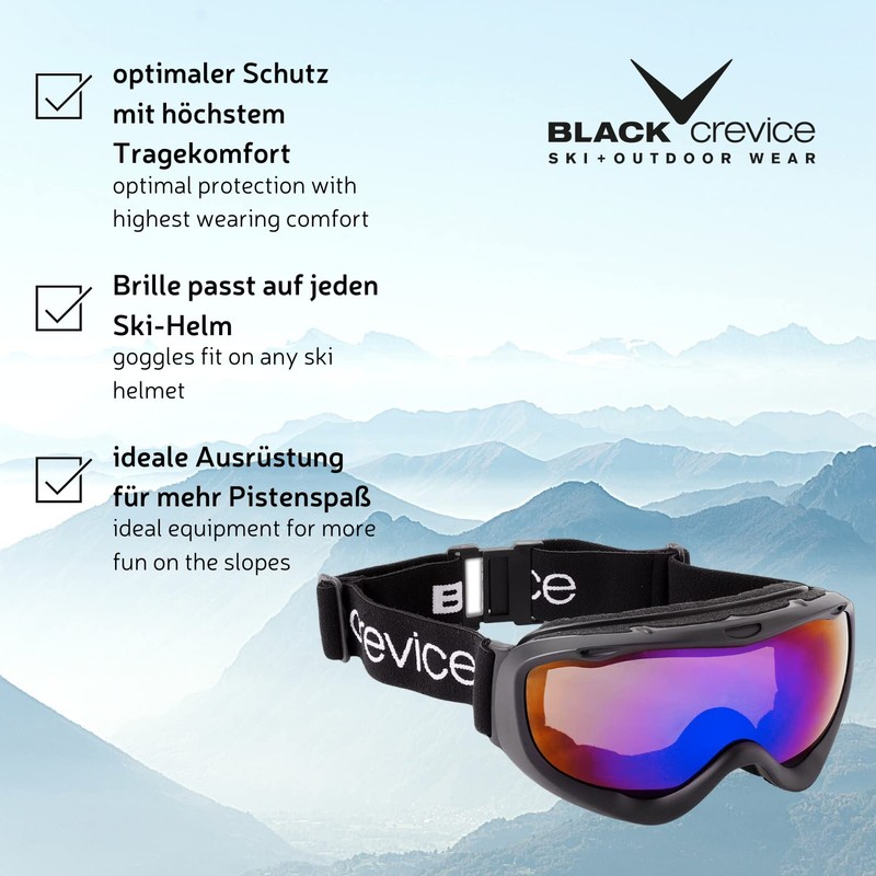 Black Crevice Adults 'Ski Goggles White white/Silver Size:One Size