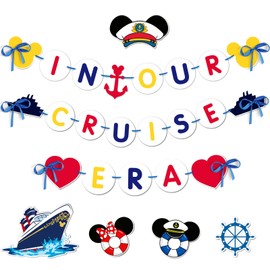 WooEver 26 Pcs Cruise Door Magnets Mouse Carnival Cruise Ship Cabin Magnet Decorations – Waterproof Cruise Magnetic Decals for Refrigerator, Car Door & Holiday Party Supplies