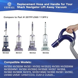 Upgraded Replacement Hose Handle for Shark NV360 NV350 NV351 NV352 NV355 NV356 NV357 NV358 NV370 UV541 NV390 NV391 NV392 CU520 Navigator Lift Away Vacuum Clener 207FFJ360 113FFJ (Blue)