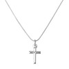 Small Plain Sterling Silver Cross Pendant on 20 Inches Chain