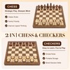 2 in 1 Magnetic Wooden Chess and Checkers Board Game