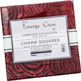Lunn Studios Artisan Batiks Energy Geos 42 5-inch Squares Charm Pack Robert Kaufman CHS-1232-42, Assorted