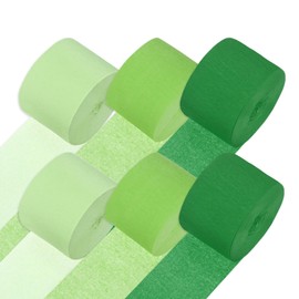 M METERXITY 6 Pcs Crepe Paper Streamer 492ft Crepe Streamer Streamer Streamer Party Decoration for DIY/Craft/Halloween/Christmas/Party [3 Colors-1.8" x 82ft/Roll]