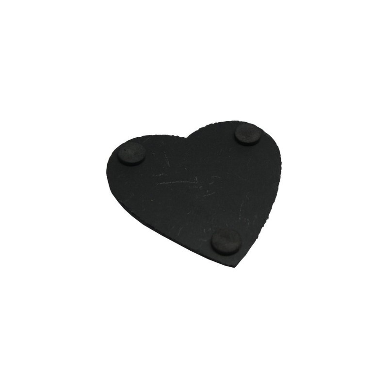 Natursteinzentrum Rhein Main Set of 8 Slate Coasters Heart-Shaped Approx.