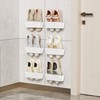 DegMongee Wall Mounted Shoe Rack, Adhesive & Drill Mount Hanging