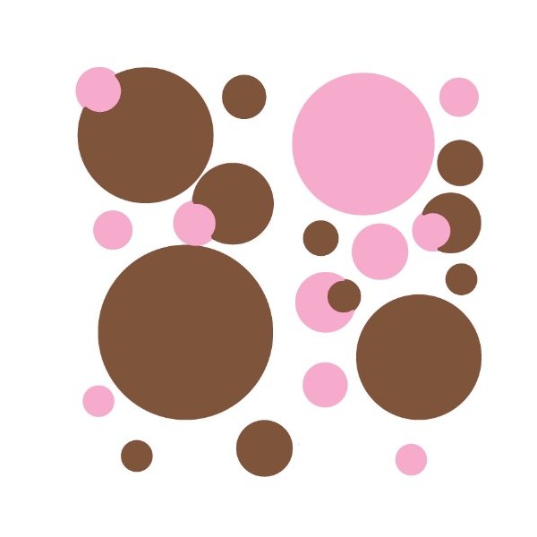 RoomMates Just Dots Pink and Brown Peel and Stick Wall