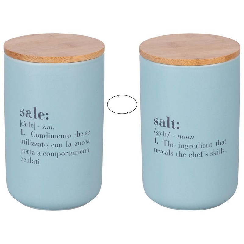 Barattolo sale 1000 ml in ceramica, coperchio in bambù, Victionary