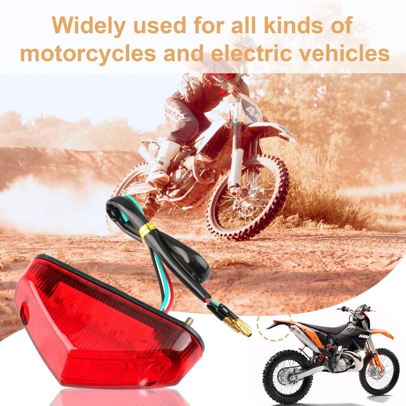 Hugfads High Quality Motorcycle Tail Light Brake Tail Light 12V