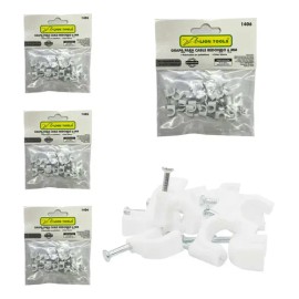 Grapa Para Cable Redondo 6mm Color Blanco 100 Pzs                                                                                                     