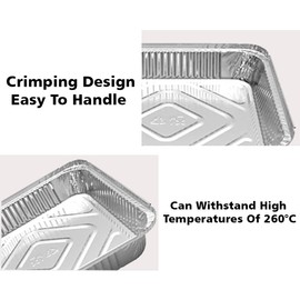 TENLITE Pack of 50 - Square 9" x 9" x 1.5" Inches Size No 9 Aluminium Foil Tray with Lids Heavy Duty Disposable Foil Pans Baking Tins Cooking Broiling Baking Grilling for Home & Restaurant.