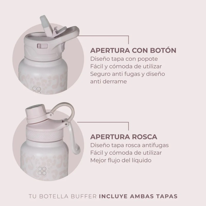 Termo Botella Termica 1.2 Lt Buffer Acero Inoxidable + Tapas