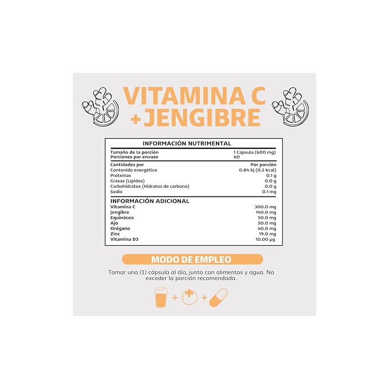 Beyond Vitamins Vitamina C potenciada con antioxidantes y anti-inflamatorios, Jengibre,