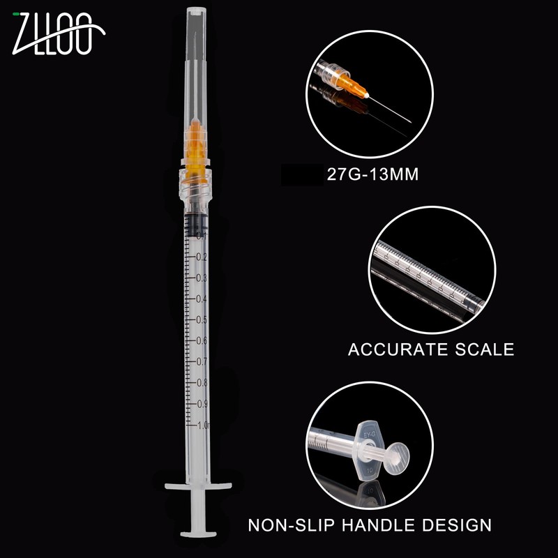 1ml/cc Plastic Tube with 25G-25mm Head, Disposable Luer-Lock Independent Packaging,