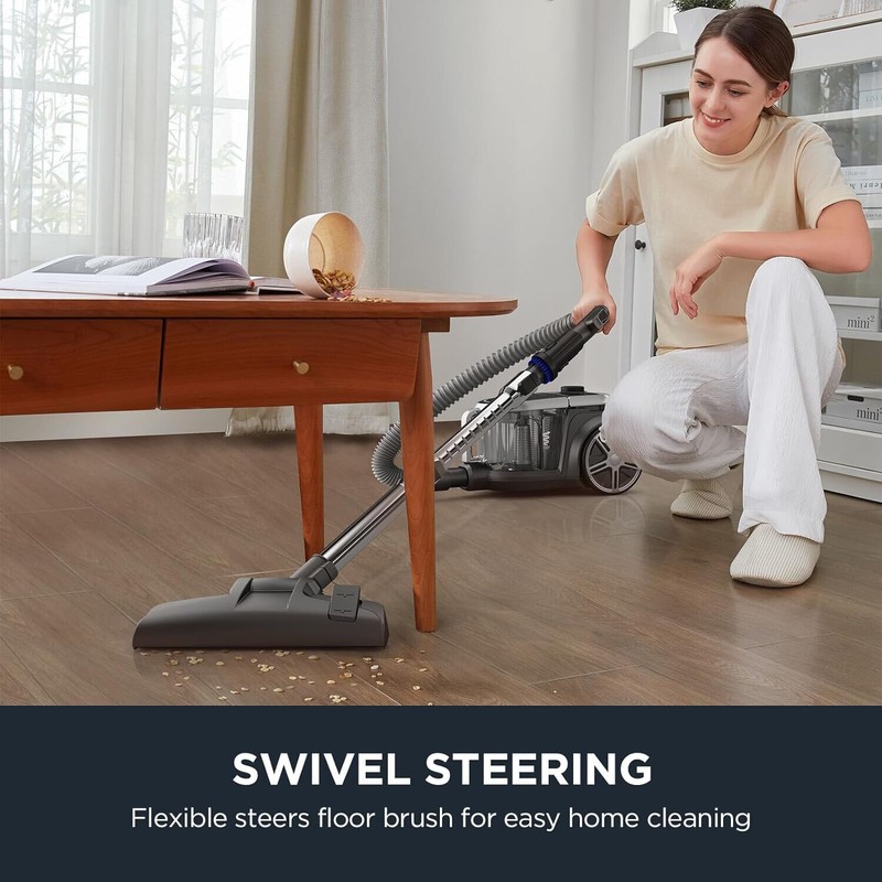 Eureka Bagless Canister Vacuum Cleaner, Lightweight Vac for Carpets and