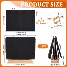 BENECREAT Brooch Organizer, 8 Pages Pin Collection Calendar with Wooden Stand, Pin Holder with Felt Sheets for Lapel Pin Enamel Pin Display and Storage