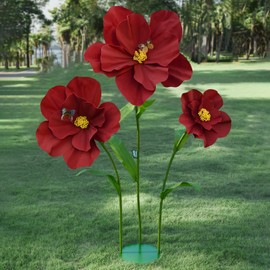 PUIBTOIV 5.8 Ft Giant Artificial Flowers for Decoration,Large EVA Flower Decor,Wedding Arrangements, Birthday Party Banquet Background,Hotel,Office,Window Display(Wine)