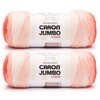 Caron CAR Jumbo Ombre Salmon Yarn - 2 Pack of