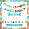 Goodbye School Hello Pool Banner Hanging Swirls for Summer Pool
