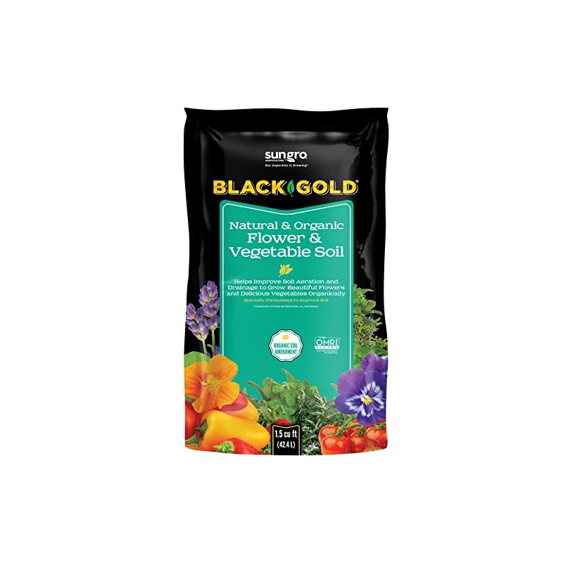 Black Gold Organic Flower and Vegetable Garden Soil 1.5 cu