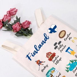MEIKIUP Finland Travel Gift Finland Travelling Culture Themed Tote Bag Helsinki Cathedral Finland Tote Bag (CA Finland Tote Bag)