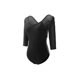 LuminaD Ballet Dance Practice 3/4 Sleeve Jumpsuit Leotard Option 1 Black 3/4 Sleeve/Option 2 L