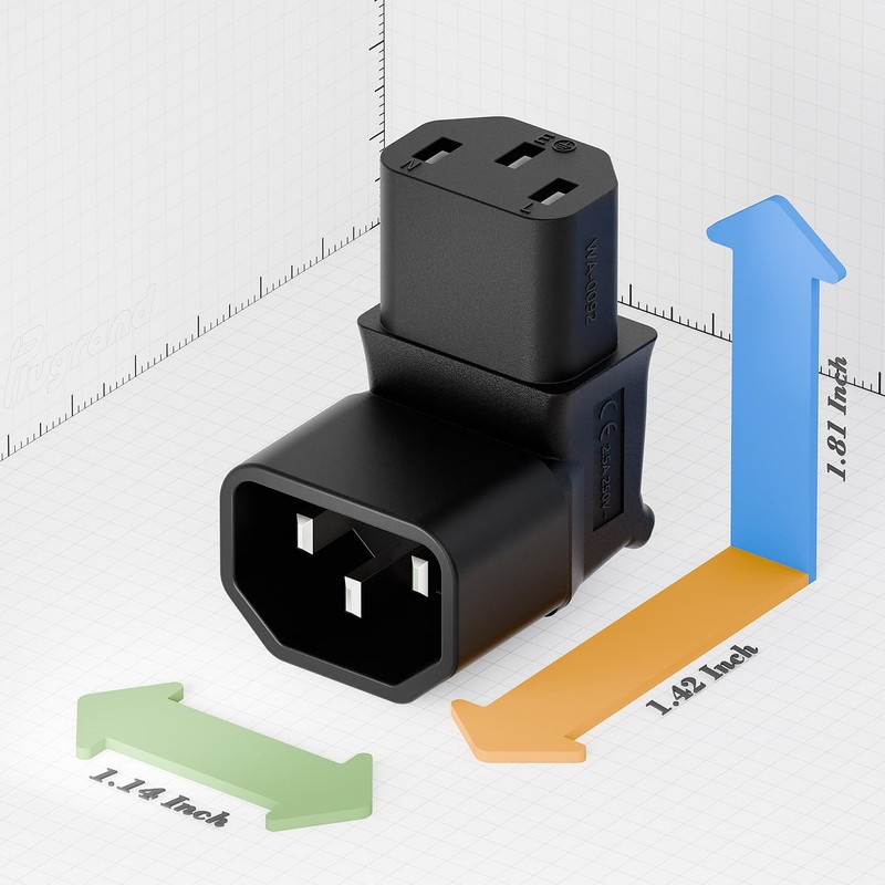 Vellcon IEC 320 C14 to C13 Power Adapter PDU Plug/Socket