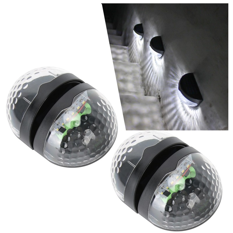 4Pcs Outdoor Waterproof Semicircle 6LED Solar Power Wall Lamp Black