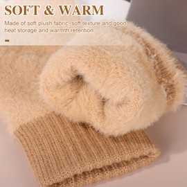 Fingerless Gloves for Women,Winter Fingerless Gloves Women Thumb Hole Wrist Warmers,Thermal Fingerless Gloves Womens Cashmere Fingerless Gloves Half Finger Gloves for Ladies Girls (Khaki)