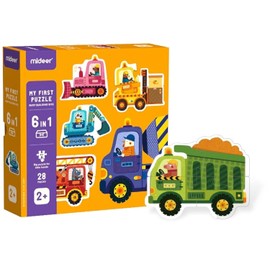 Mideer My First Puzzle - Children's Puzzles from 2 Years - Transport Puzzle Children (Busy Construction Site)