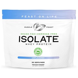 Muscle Feast Muscle Feast Grass-Fed Whey Protein Isolate, All Natural Hormone Free Pasture Raised, Unflavored, 2lb