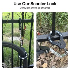 JAGASOL Electric Scooter Lock, Heavy Duty Anti Theft Chain Lock with Key, Accessories for Bike, E-Bike, Bicycle, Motorcycle, Scooter, Made of Zinc Alloy, Anti-Shear, Anti-Rust, 21.9 x 4.6 Inch, Black