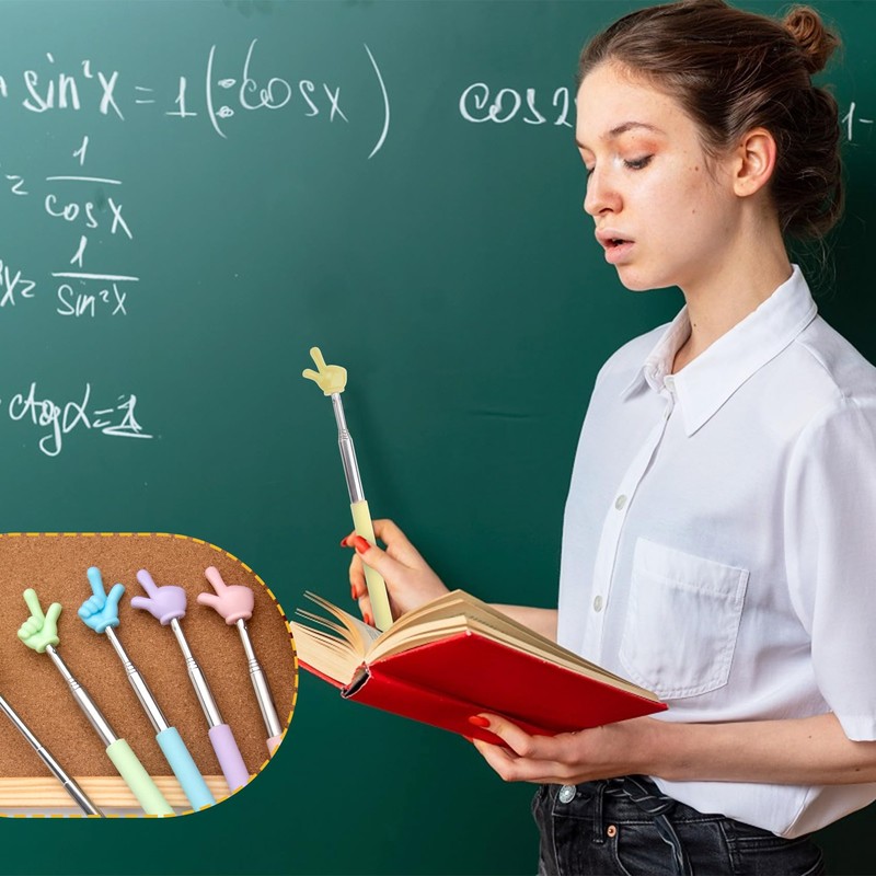 Alpinleux 5 Pcs Retractable Finger Pointer Sticks, Pointer Finger Stick,