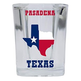 R and R Imports Pasadena Texas Square Shot Glass 4-Pack