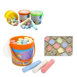 Smart-Planet Street Chalk Bucket in Various Colours – Pack of 15 in Colourful Colours – for Children in Summer – Chalk Set for Outdoor Use – Colouring Chalk