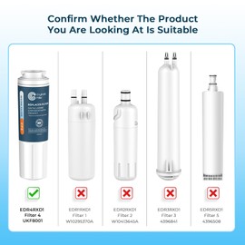 Crystala Filters UKF8001 Water Filter Compatible with Whirlpool 4396395, Filter 4, Maytag UKF8001, EDR4RXD1, UKF8001AXX, UKF8001P, Puriclean II, PH21500 Refrigerator Water Filter, 4 Packs
